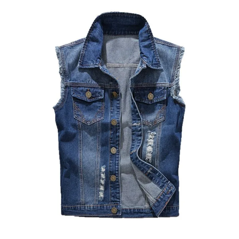 Men'S Fashion Light Jacket - New Fashion Men Ripped Denim Vests