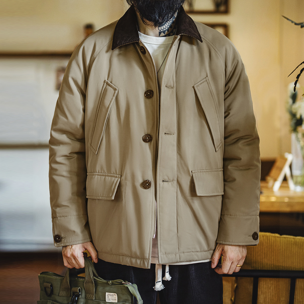 Corduroy Jacket Men - Maden Vintage Corduroy Collar Cotton Padded