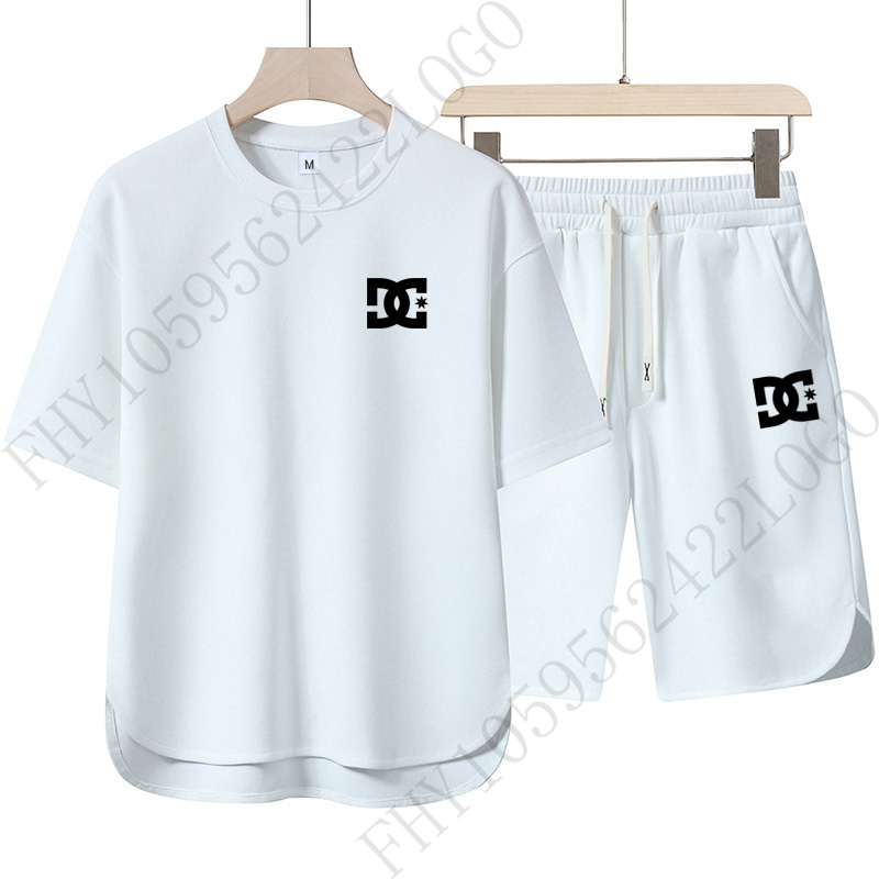 Men'S Fashion Videos - Men's fashionable short-sleeved shorts set, round-neck