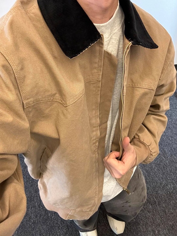 Harrington Jacket - Khaki Harrington Workwear Jacket Unisex Spring