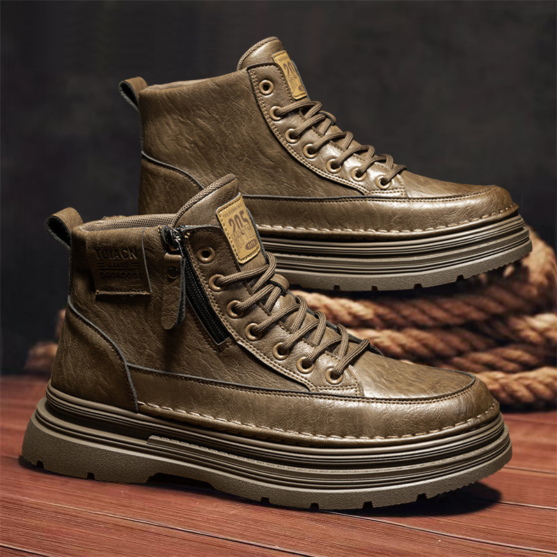 Mens Fashion Workwear - Men's high top boots new casual