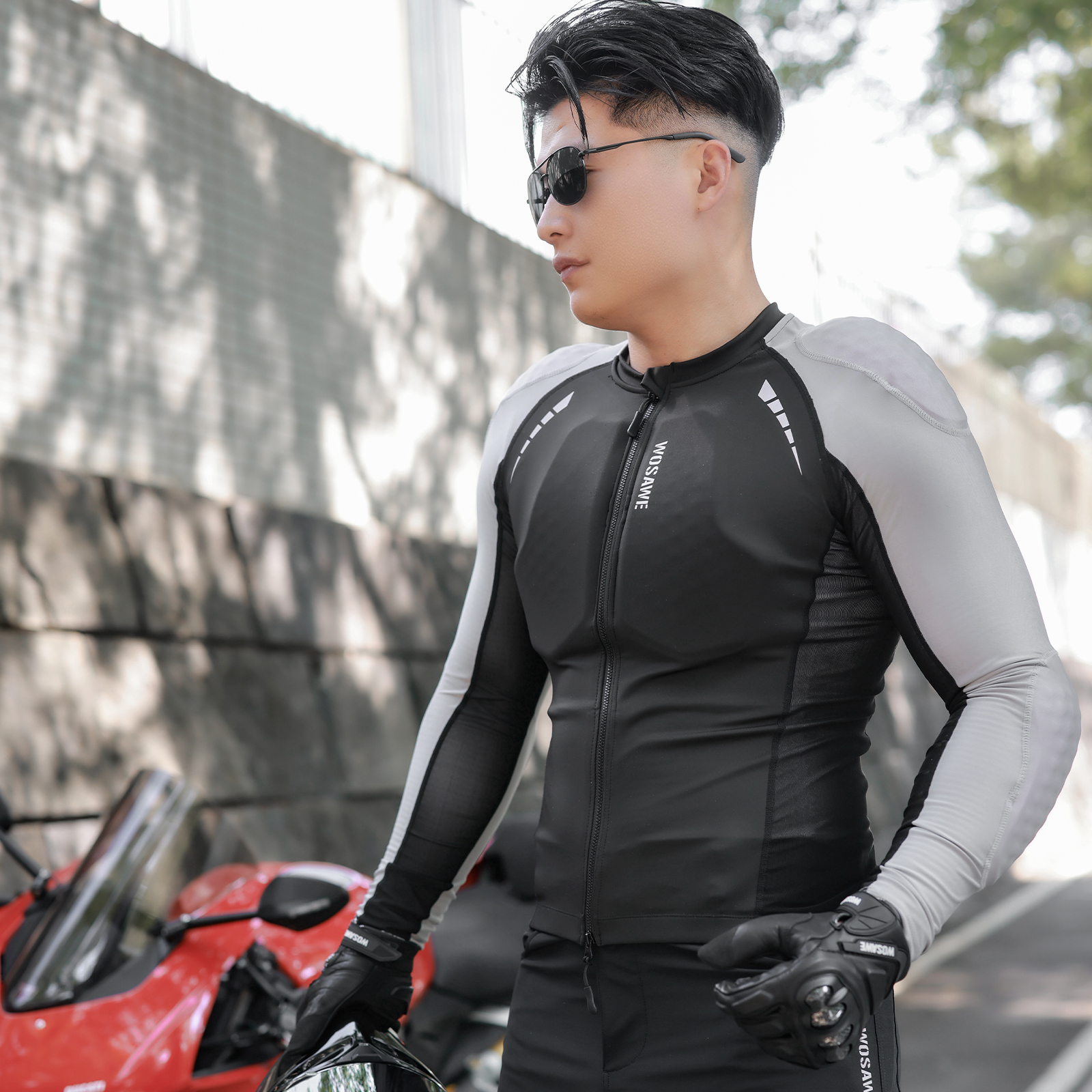Men'S Fashion Light Jacket - WOSAWE Mens Motorcycle Mesh Riding Jacket