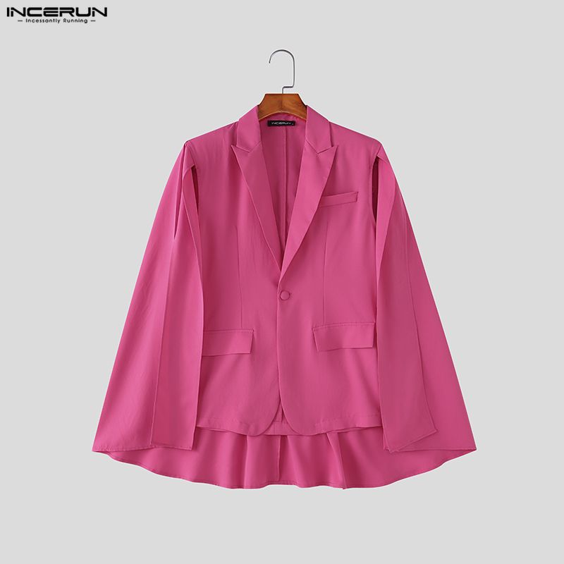 Mens Fashion Poncho - INCERUN Men's Irregular Blazer Solid Color