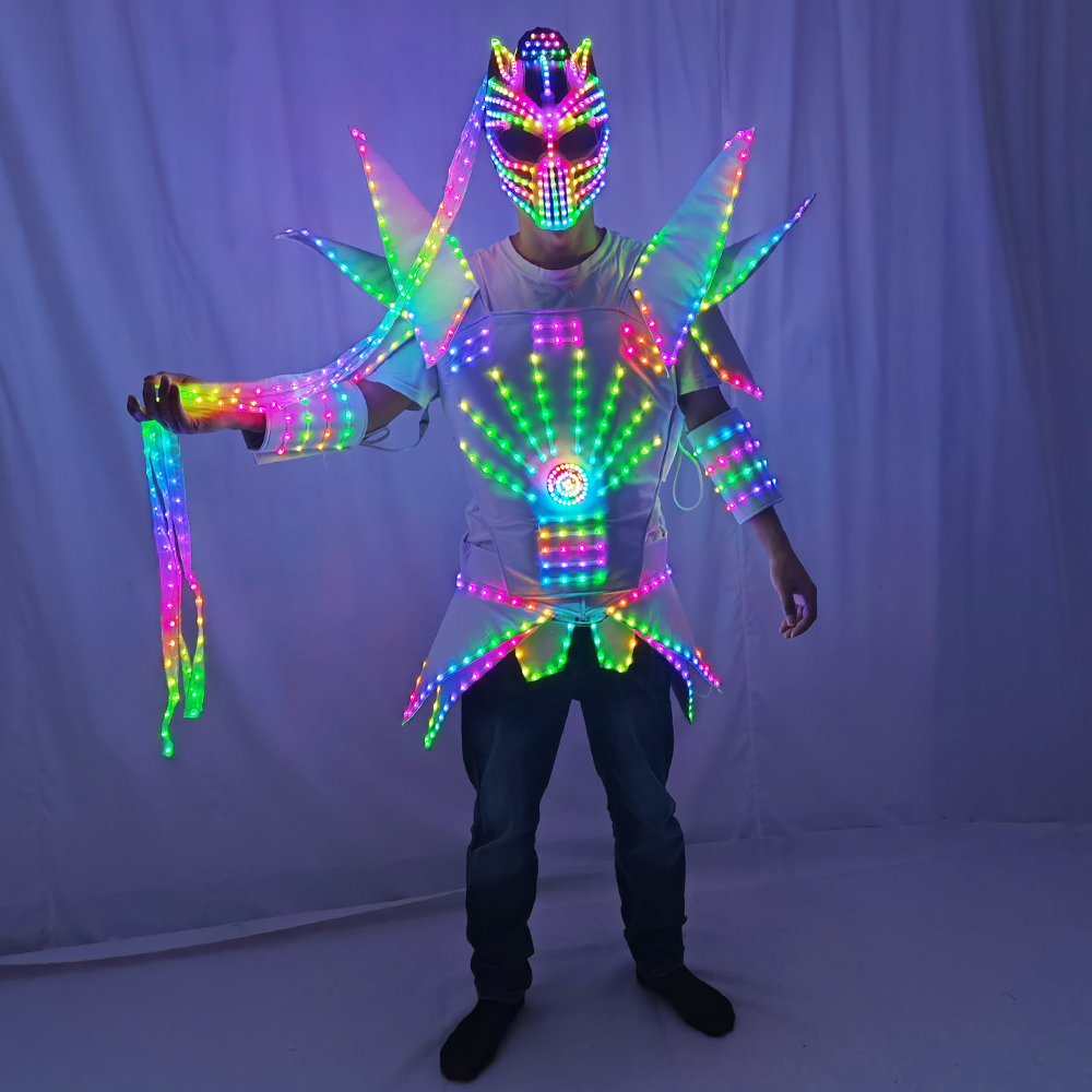 Men'S Fashion Light Jacket - Full Color Pixel LED Robot Suit