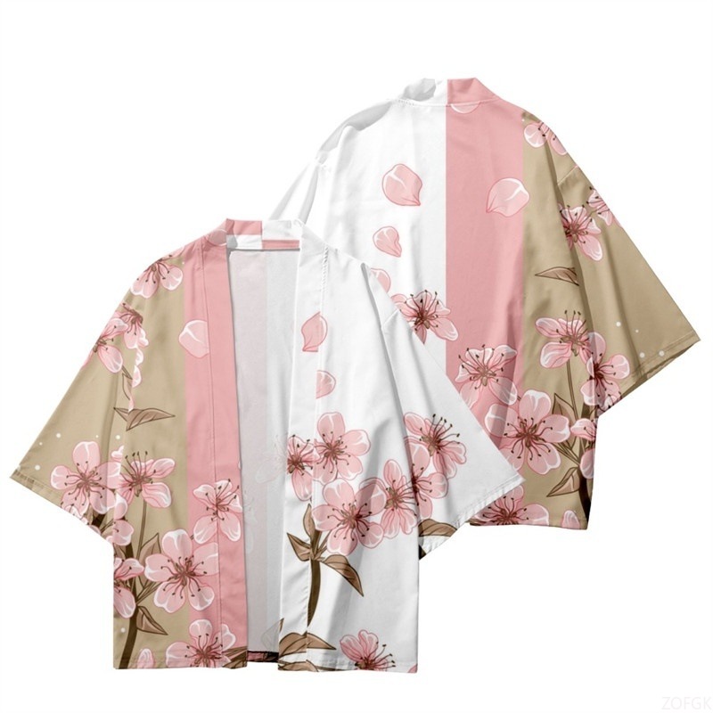 Men'S Fashion Model - Summer Women Flower Print Kimono Men