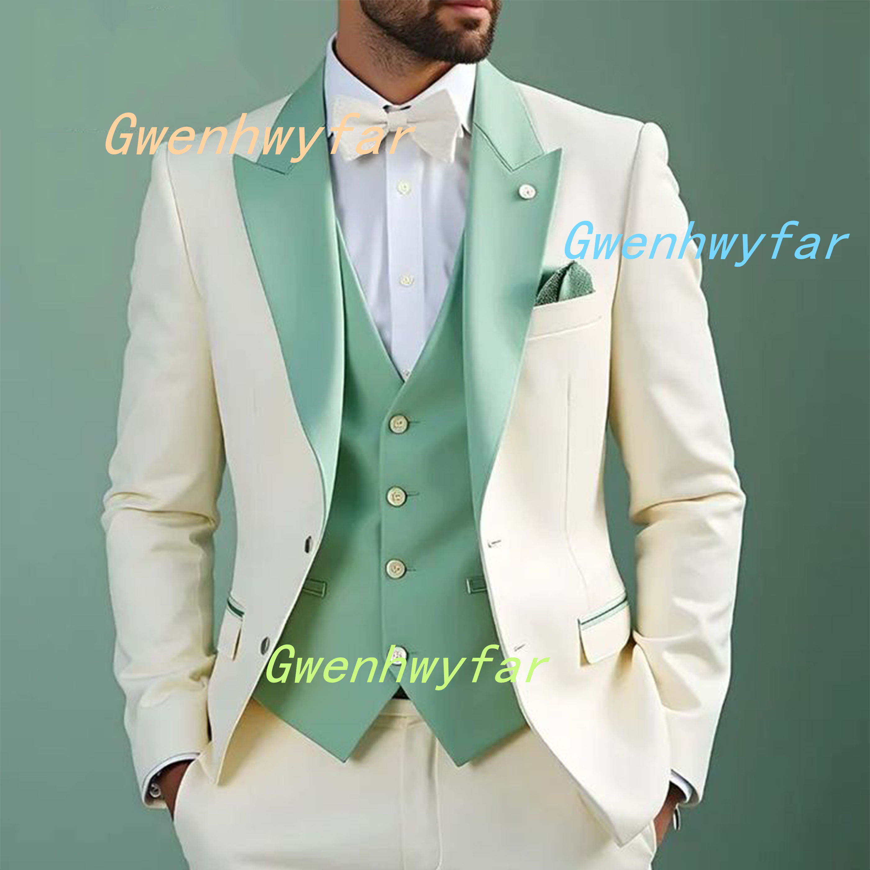 Men'S Fashion Light Jacket - Gwenhwyfar Fashion Cream Colored Suit Jacket