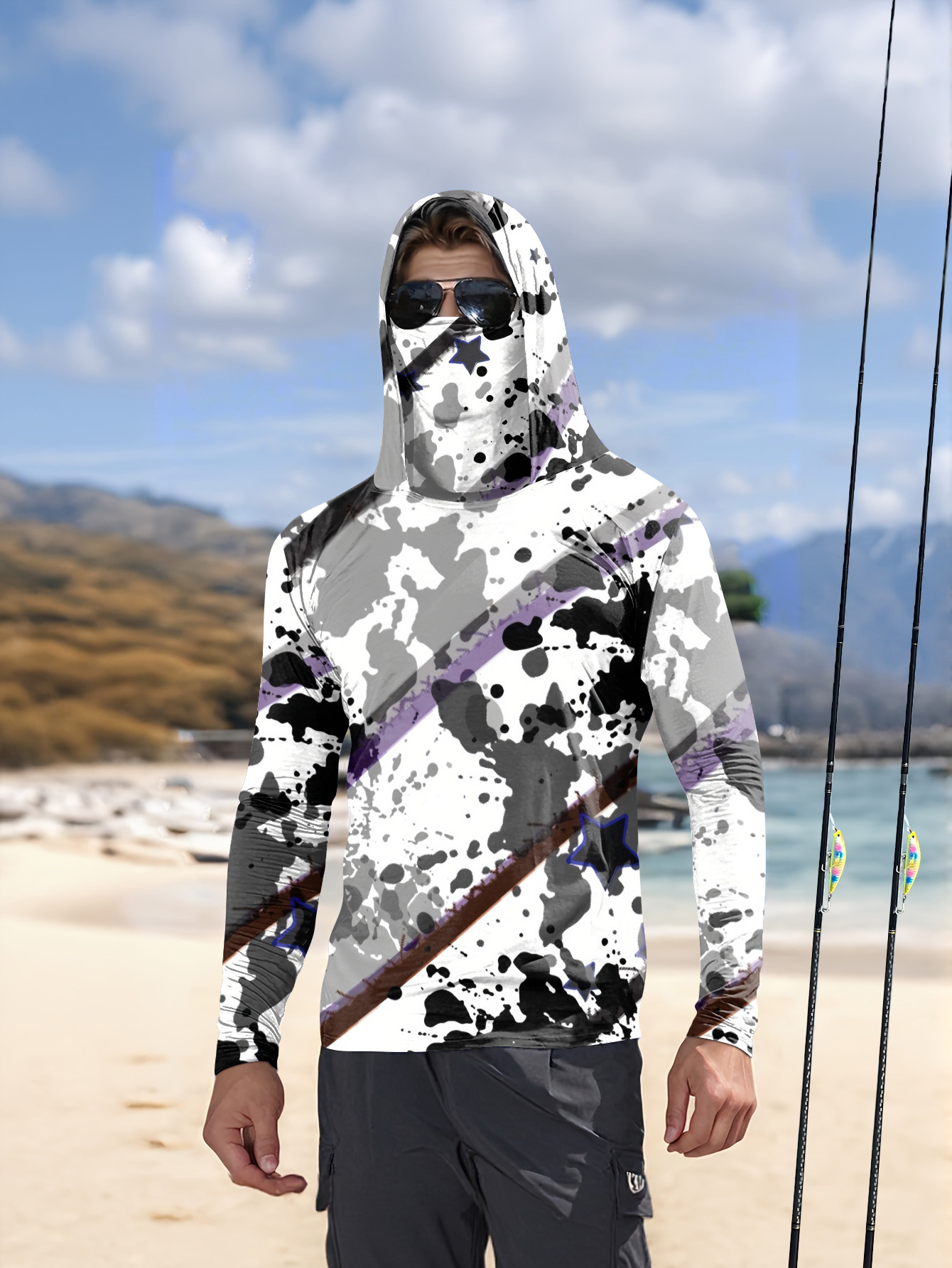 Mens Fashion Summer - Men Hood Fishing Shirt long sleeve