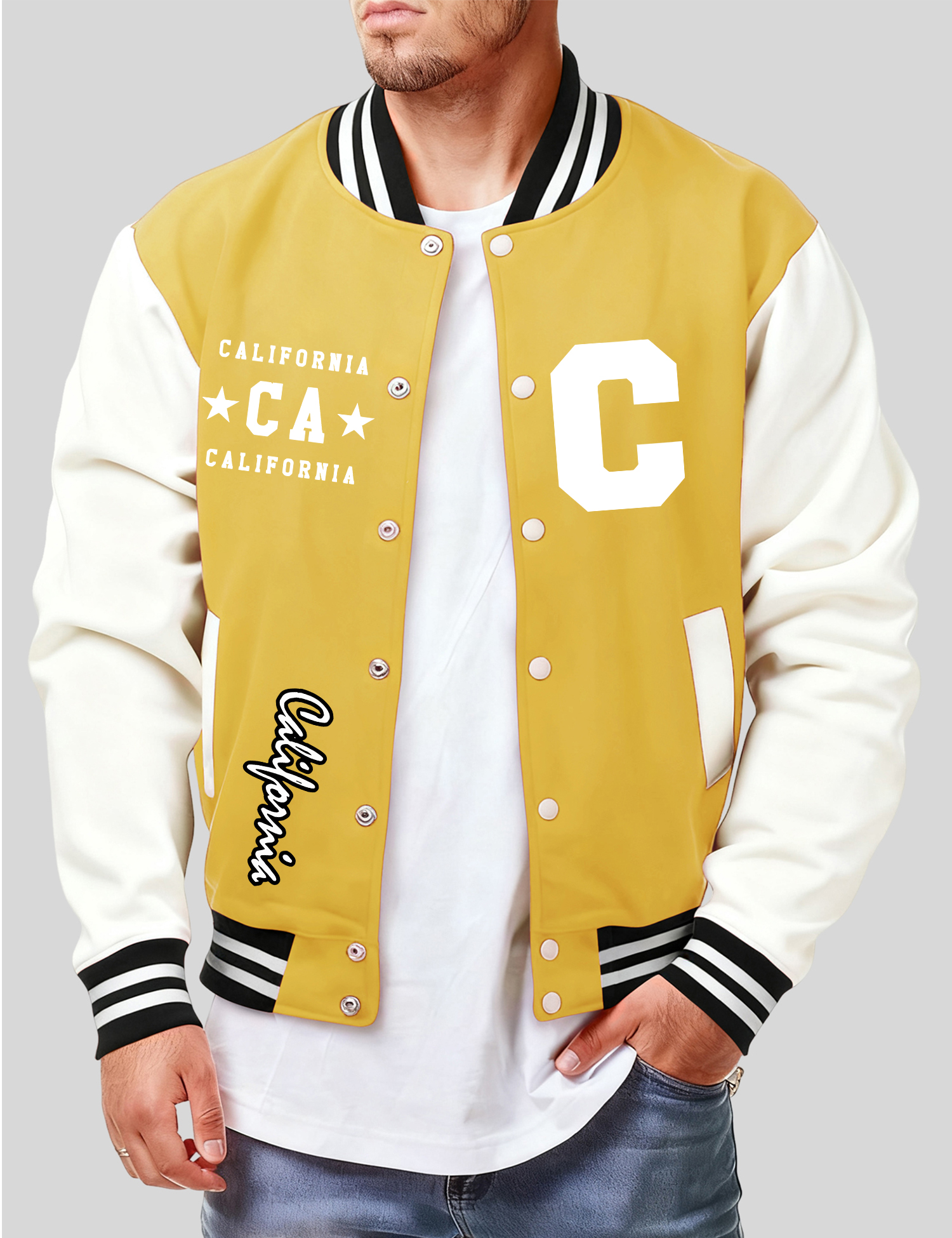 California And Art Letter C Pr - Mens Fashion Baseball Jersey recensione e prezzo