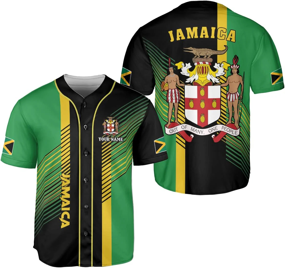 Personalized Name Jamaica Desi - Mens Fashion Baseball Jersey recensione e prezzo