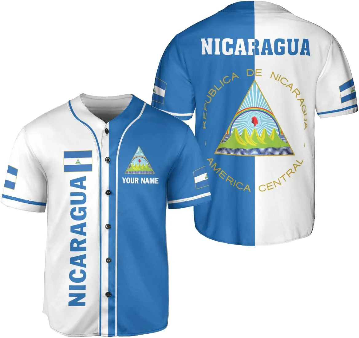 Personalized Name Nicaragua De - Mens Fashion Baseball Jersey recensione e prezzo