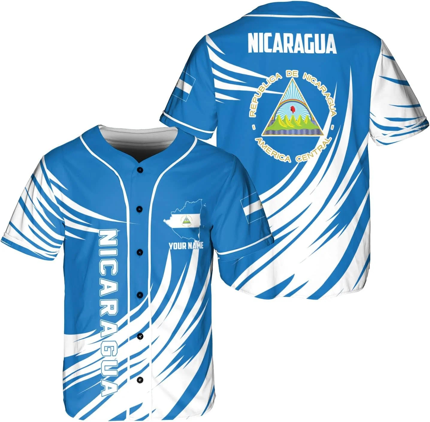 Personalized Name Nicaragua De - Mens Fashion Baseball Jersey recensione e prezzo