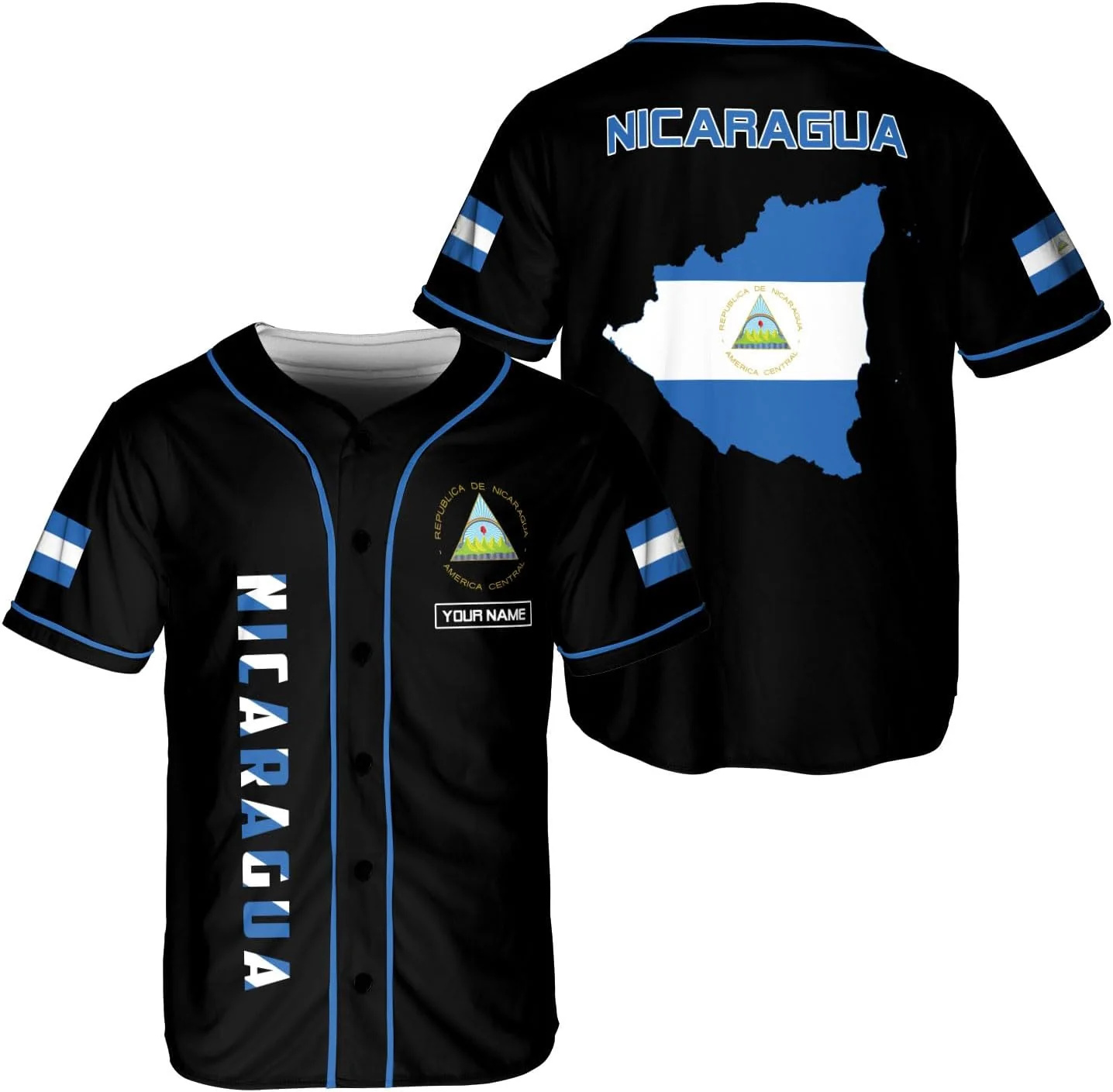 Personalized Name Nicaragua De - Mens Fashion Baseball Jersey recensione e prezzo