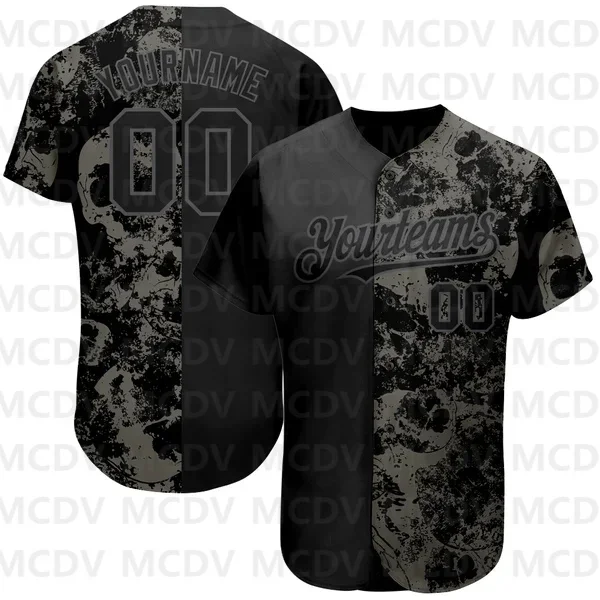 Custom Black Old Gold 3D Plant - Mens Fashion Baseball Jersey recensione e prezzo