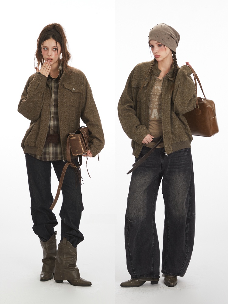 Korean Style Loose Woolen Stan - Harrington Jacket recensione e prezzo