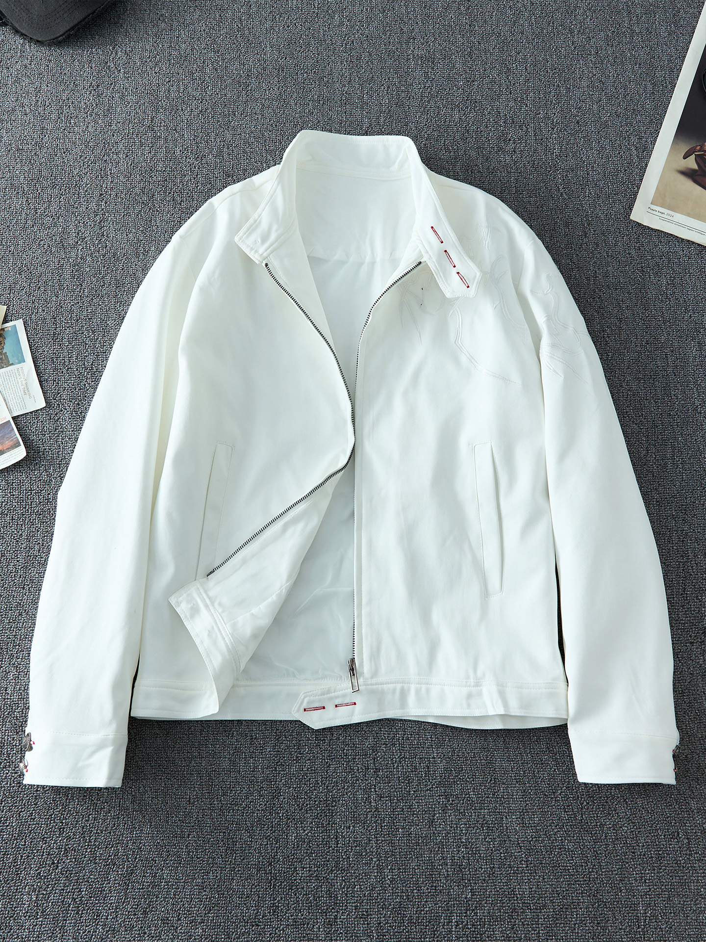 White Embroidered Short Baseba - Harrington Jacket recensione e prezzo