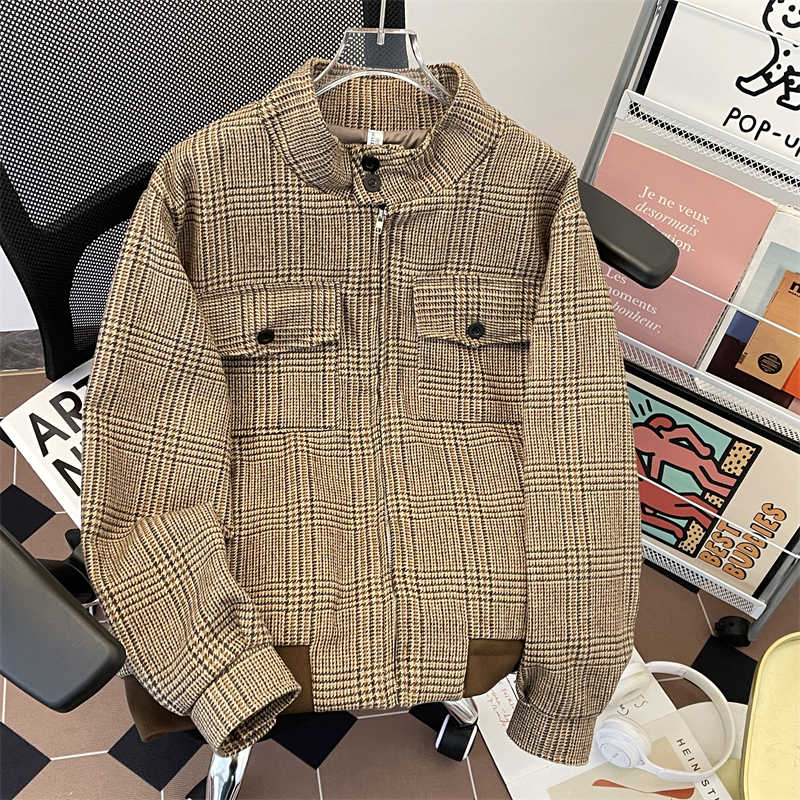Women's Brown Plaid Autumn Jac - Harrington Jacket recensione e prezzo