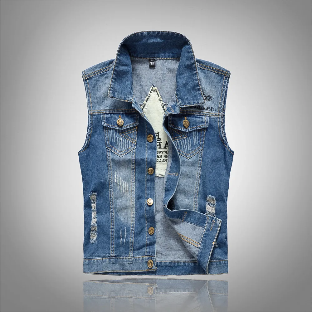 New Fashion Men Ripped Denim V - Men'S Fashion Light Jacket recensione e prezzo