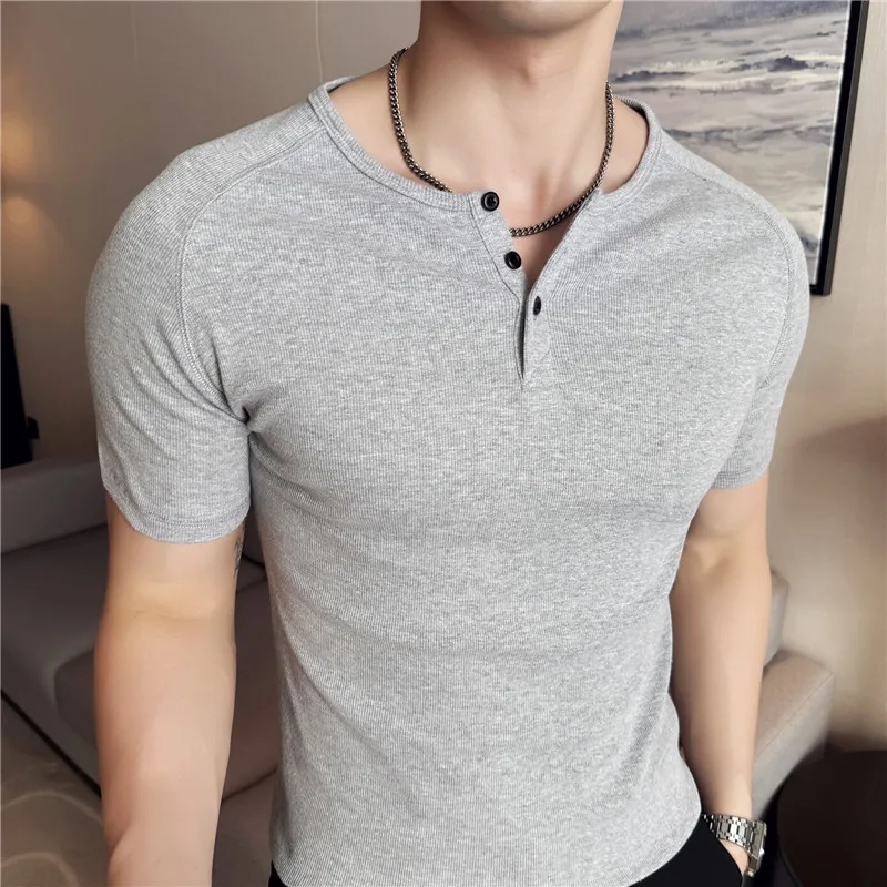 Men's Slim Fit Henley T-Shirt  - Muscle Tee Workout recensione e prezzo