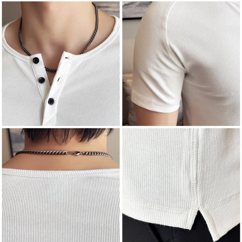 Men's Slim Fit Henley T-Shirt  - Muscle Tee Workout recensione e prezzo