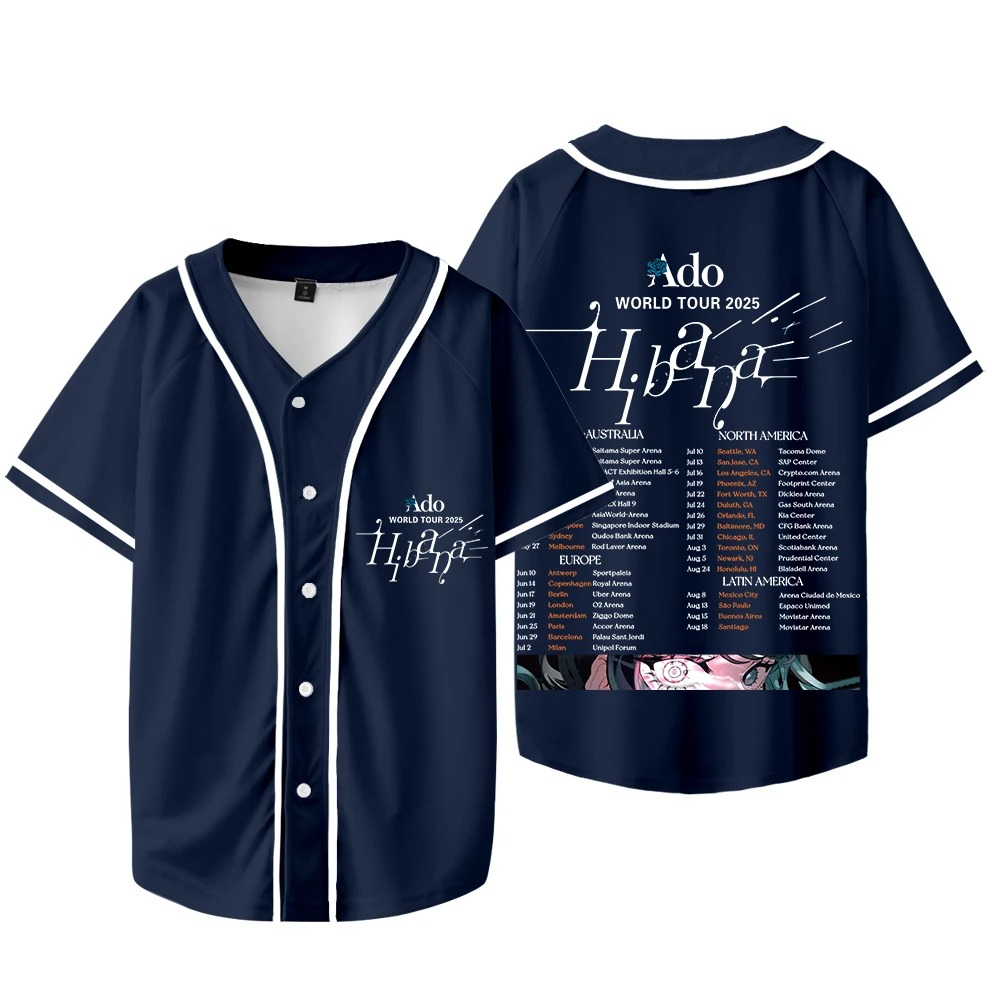 Ado Hibana World Tour  Merch J - Mens Fashion Baseball Jersey recensione e prezzo