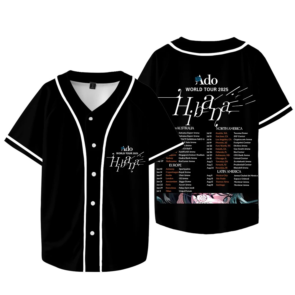 Ado Hibana World Tour  Merch J - Mens Fashion Baseball Jersey recensione e prezzo