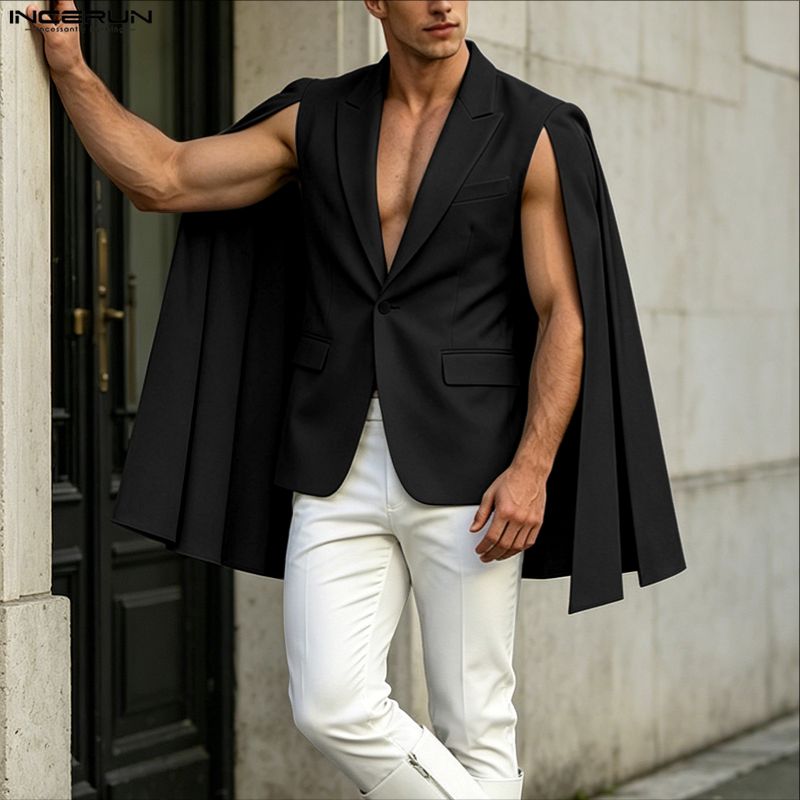 INCERUN Men's Irregular Blazer - Mens Fashion Poncho recensione e prezzo