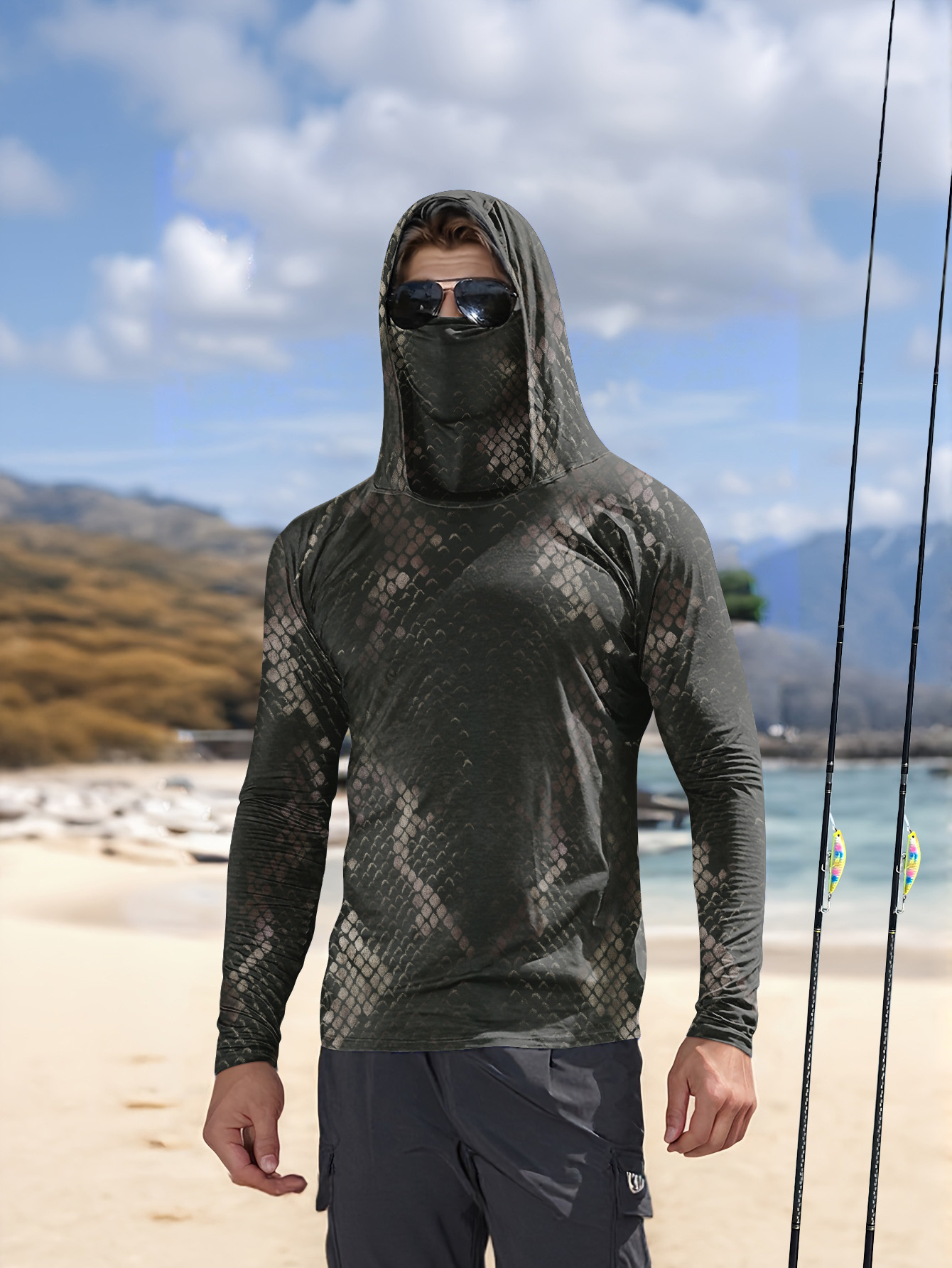 Men's Fishing Hooded Long-Slee - Mens Fashion Summer recensione e prezzo