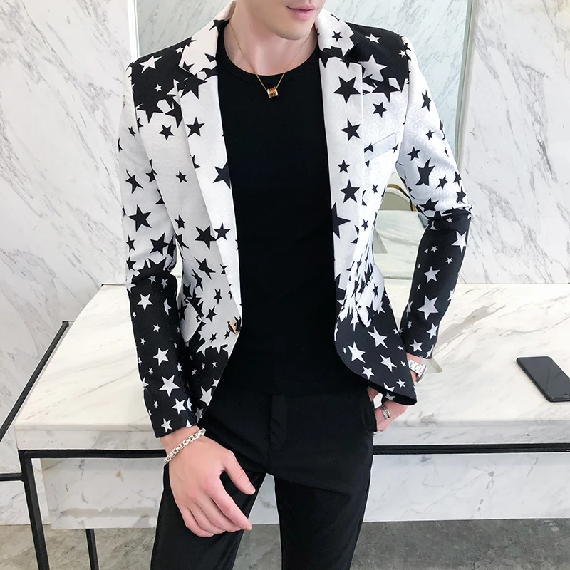 Star Print Slim Fit Blazers 20 - Men'S Fashion Light Jacket recensione e prezzo