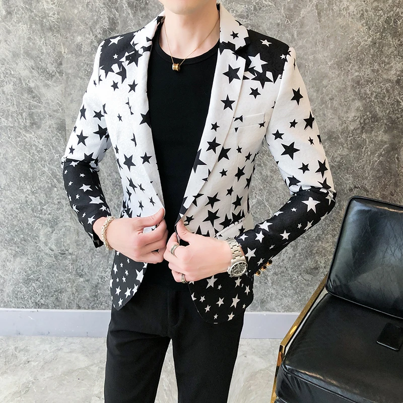 Star Print Slim Fit Blazers 20 - Men'S Fashion Light Jacket recensione e prezzo