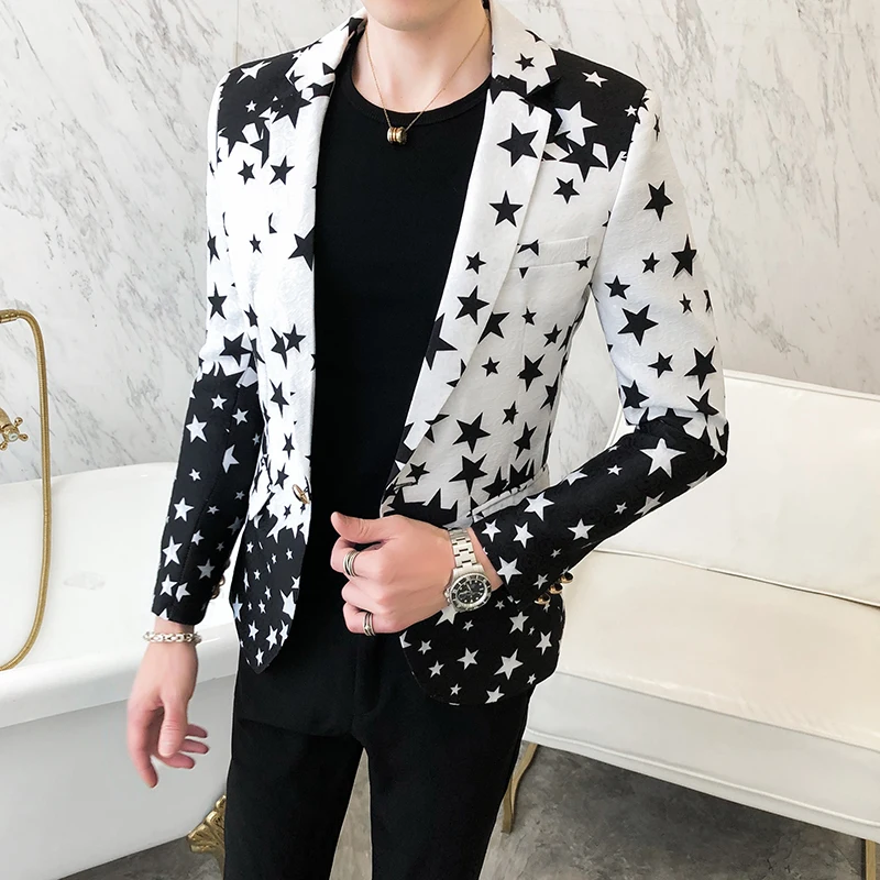Star Print Slim Fit Blazers 20 - Men'S Fashion Light Jacket recensione e prezzo