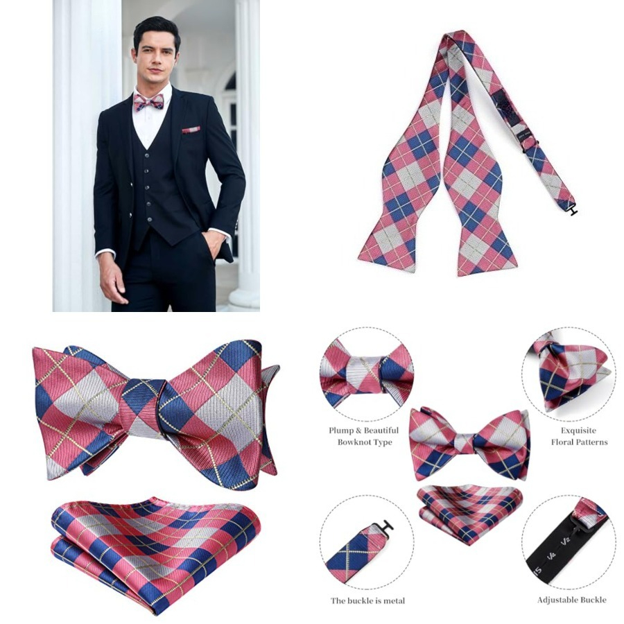 Bow Ties for Men Check Plaid S - Men'S Fashion For Wedding recensione e prezzo