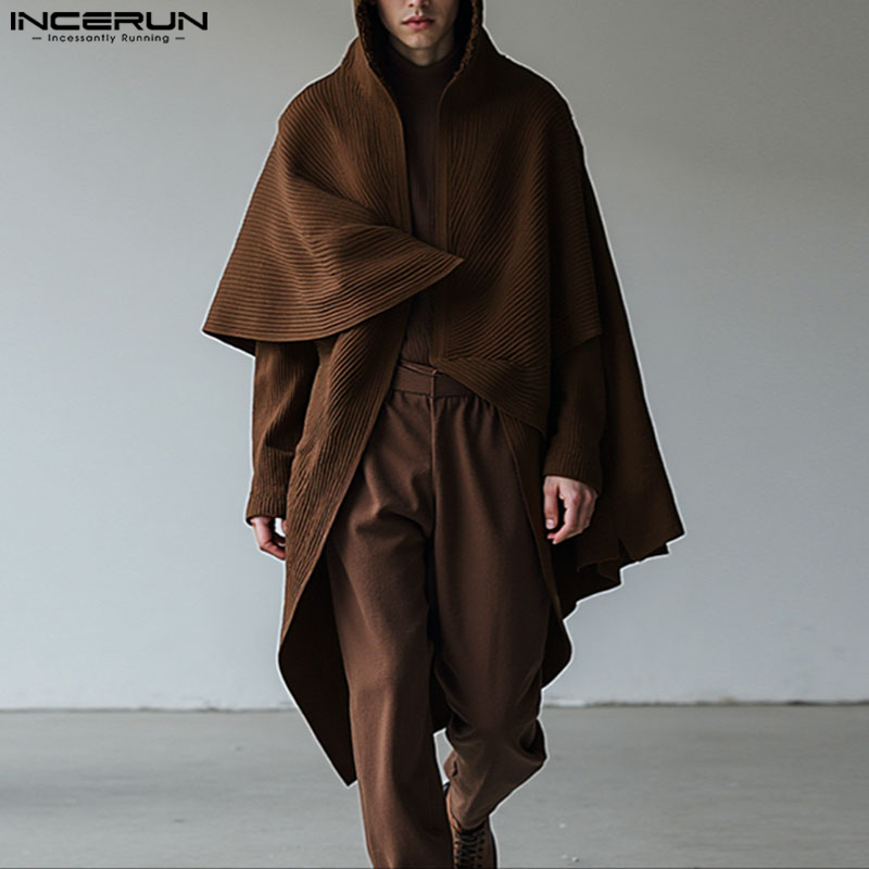 INCERUN Men Long Style Cloak C - Mens Fashion Poncho recensione e prezzo