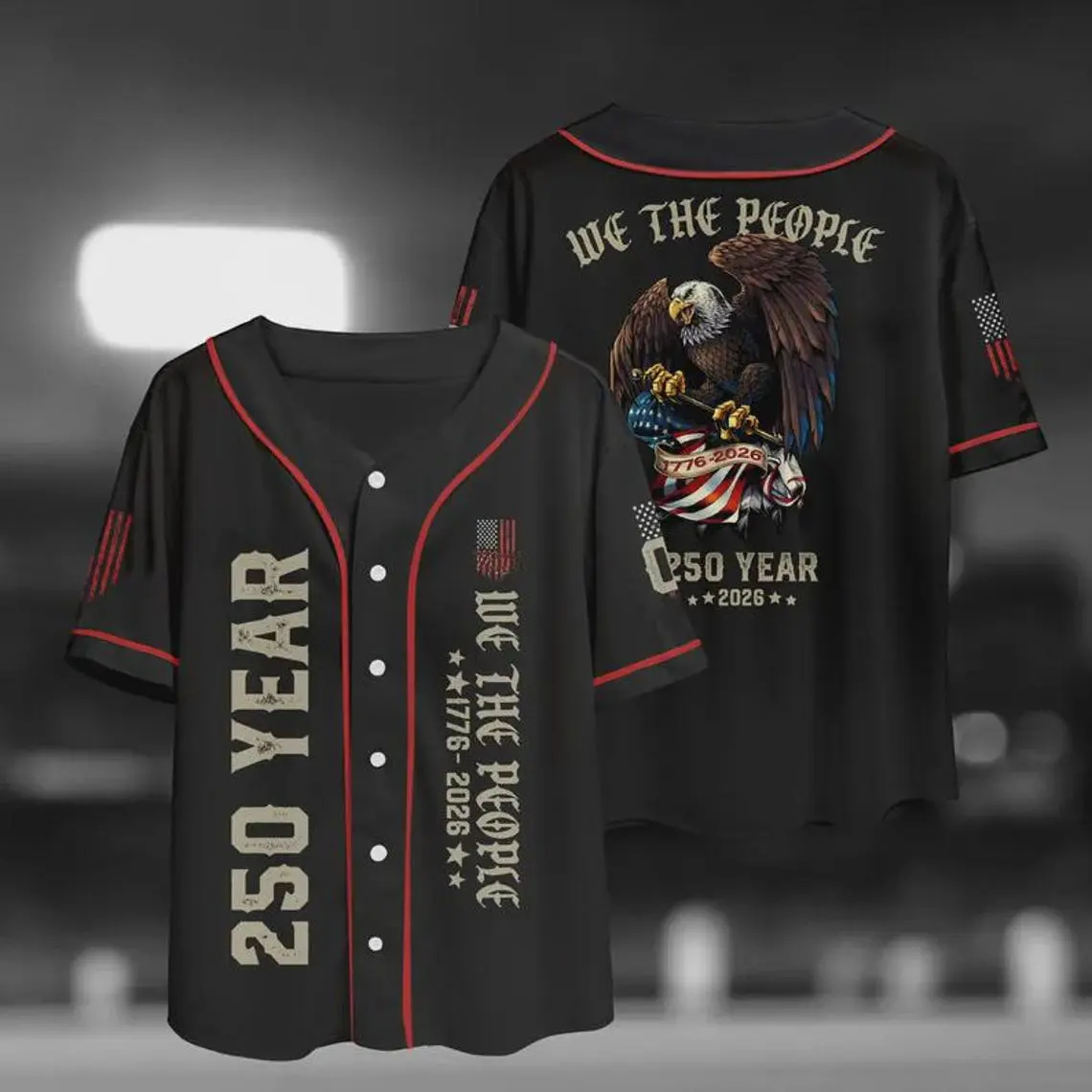 USA 250th Anniversary Baseball - Mens Fashion Baseball Jersey recensione e prezzo