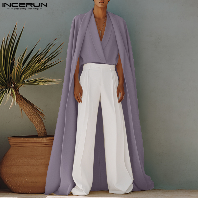 INCERUN Men Long Style Shirt S - Mens Fashion Poncho recensione e prezzo