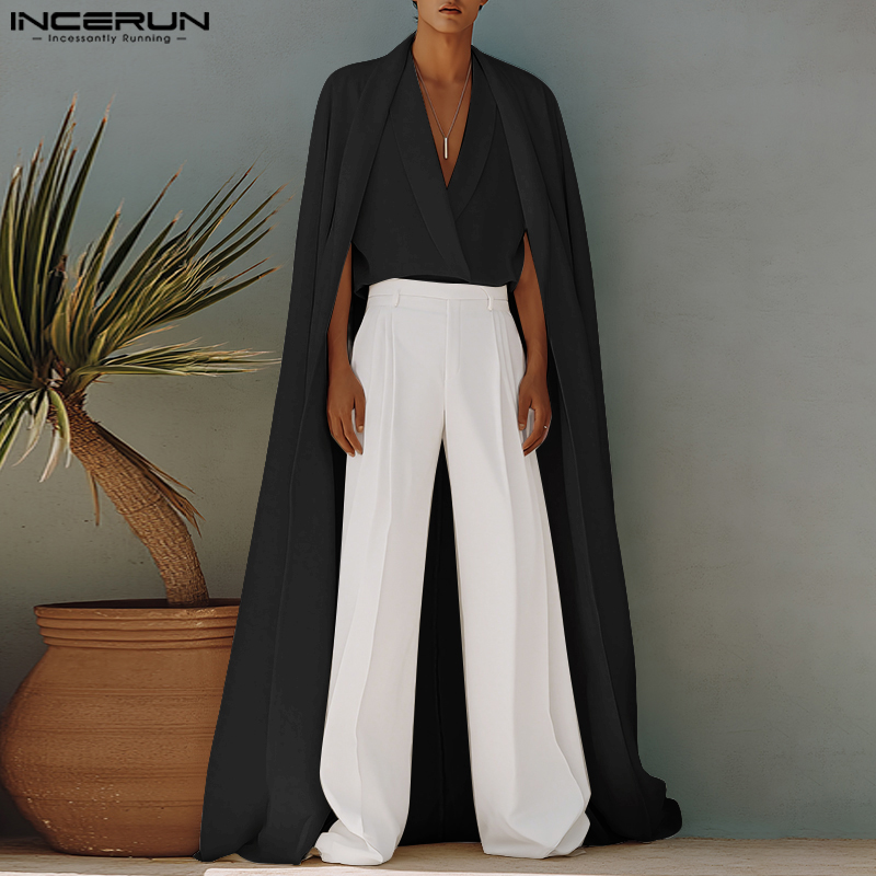 INCERUN Men Long Style Shirt S - Mens Fashion Poncho recensione e prezzo