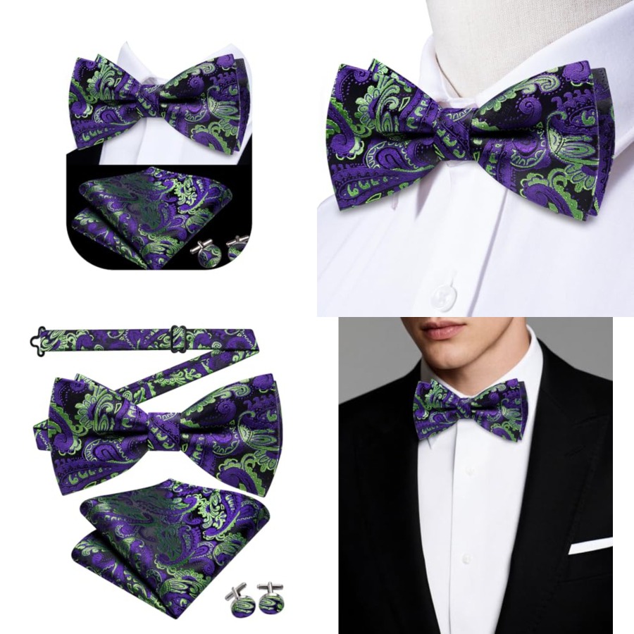 Mens Paisley Striped Bowtie Se - Men'S Fashion For Wedding recensione e prezzo