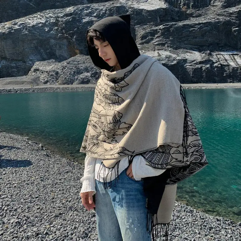 Vintage Tassel Cape Coat Fring - Mens Fashion Poncho recensione e prezzo