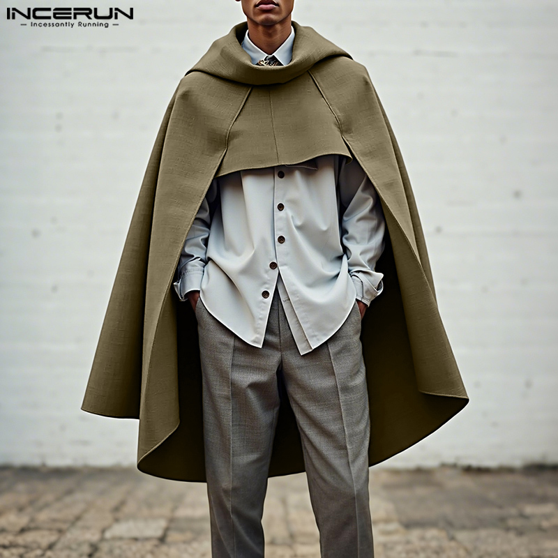INCERUN Men Cloak Cape Solid C - Mens Fashion Poncho recensione e prezzo